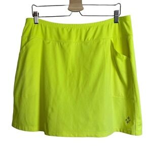 Jofit Skirt Women's Size XL Chartreuse Yellow Golf Skirt Skort Pockets